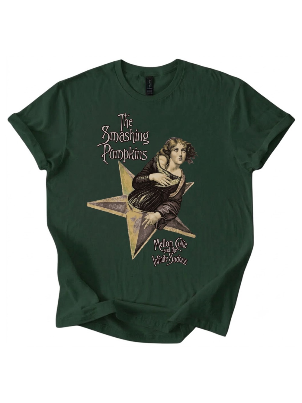 Gildan The Smashing Pumpkins Green Graphic Tee - Mellon Collie Design